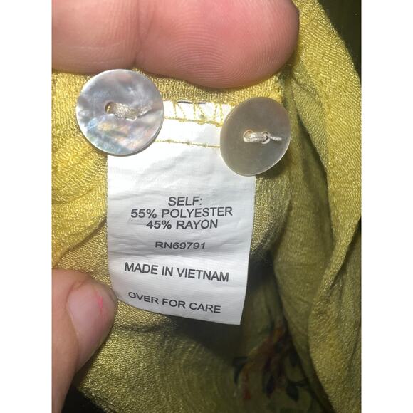 Anthropologie Fig and flower yellow floral tunic top blouse shirt size 1x - Picture 6 of 6